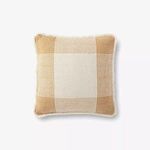 Product Image 1 for Natural / Gold Fringed Geometric Woven Plaid Throw Pillow from Loloi