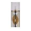 Lyndall Wall Sconce front view with traditional bulb and clear glass shade