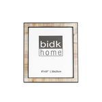 8x10 inch Resin Horn Picture Frame with a textured cream and brown border and slim black inner edge