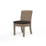 Havana Armless Dining Chair with aged tobacco all-weather wicker frame and dark cushion seat