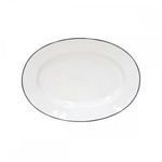 Product Image 1 for Beja Small Ceramic Stoneware Oval Platter - White & Blue from Costa Nova