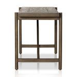 Lifestyle setting with Goldthwaite console table beneath abstract wall art and decorative vases