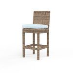 Havana Counter Stool in rich Aged Tobacco wicker with light cushion, featuring sturdy square legs and woven texture
