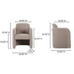 Diagram with chair dimensions showing front and side measurements in inches