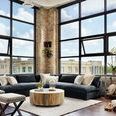 Grant Sectional armless piece side profile showing plush cushions and fabric texture