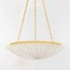 Summerside Pendant angled slightly downward showing gold chain suspension and bowl shape
