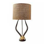 Product Image 1 for Faux Horn Table Lamp In Brown With Burlap Shade from Elk Home