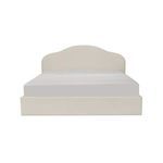 Cream polyester upholstered Maggie Storage Bed with arched headboard and rounded footboard