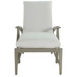 Front view of chaise with white cushion covering seat and backrest