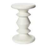 Side view showcasing the smooth rounded edges and continuous geometric profile of the white walnut end table