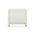 Back view of Camden 3-Drawer Side Table showing smooth sand white finish without hardware