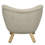 Back view displaying smooth Ocean Grey fabric and rounded top edge of Valerie Chair