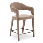 Three-quarter view showing armrests and fabric texture on Martens stool