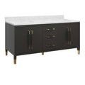 Product Image 12 for Verona Black Linen Vanity with Rectangular Undermount Sink from Currey & Company