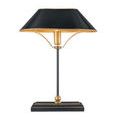Raised gold trim on rectangular wood base with textured black paint finish seen at side angle