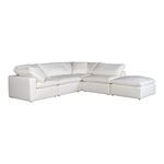 Left-side angled view revealing structured armrest and cushioned seating of modular sofa