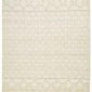 Flatwoven Phoenix Ivory Rug with geometric warm beige and ivory diamond motifs and fringed ends