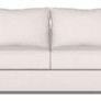 Lucy Modular Sectional armless loveseat in Trackstar Nickel fabric with two seat cushions and plush back pillows