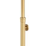 Side detail of gold metal cylindrical base showing small round adjustment knob on Myles Accent Table Large