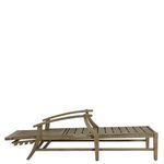 Rear view of Croquet Teak Chaise with white cushions displaying wood slat frame and cushion straps