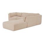 Side angled view of Matina Dream sectional showing oversized cushions and smooth chaise lounge extension