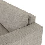 Close-up of back cushion with clean straight stitching and firm padding