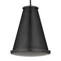 Seafarer Pendant suspended on a short rod with round ceiling canopy in matte black finish