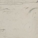 Zoomed-in section showing subtle circular and curved pencil-like markings on textured paint