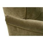 Close-up of Marleigh chair seat edge seam detail in olive velvet upholstery