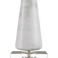 Off-white knife-pleated fabric shade in close view highlighting vertical folds