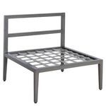 Front-facing sectional slipper with cushions on metal frame