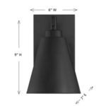 Product dimensions showing 9 inches height, 6 inches width, and 7 inches projection