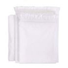 Folded Audrey Ruffle Cotton Percale Sheet Set showing multiple pieces with ruffled trim on pillowcases and sheets