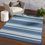 Product Image 8 for Devato Indoor/ Outdoor Striped Blue/ Cream Rug from Jaipur 