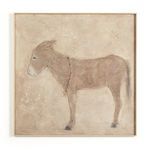 Burro Marron painting by Paul Meyer depicting a textured side profile of a brown donkey on beige background