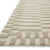 Angled view highlighting Bradley rug’s high-low pile texture and corner pattern detail