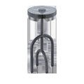 Grove Drinks Table with black nickel aluminum legs shaped like mangrove roots and artisanal cast glass top