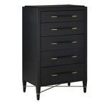 Product Image 1 for Verona Black Five-Drawer Chest from Currey & Company