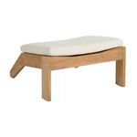 Ashland Teak Adirondack Ottoman with thick white cushion on top