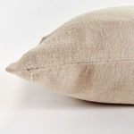 Close-up of Jules Pillow beige backside with zipper closure visible