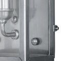 Front-facing sconce with unlit bulb and industrial style screws on back plate corners