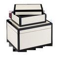Set with smaller box lid removed and placed on top showing inside depth