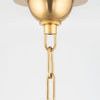 Gold ceiling mounting plate with chain links for hanging pendant light