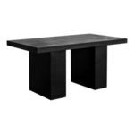 Aurelius table angled view showing thickness of table top and depth of pedestal legs