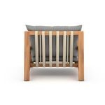 Rear view highlighting vertical ivory strap detailing and cushion back support of Soren Outdoor Chair