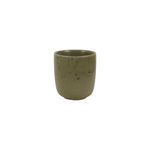 Olive green Bosque Stoneware Tumbler with a smooth, slightly speckled matte finish and rounded cylindrical shape