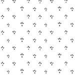 Mitchell Black Fleur Premium Matte Wallpaper with black fleur-de-lis motifs evenly spaced on a white textured matte backgr...