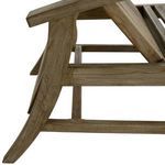 Rear vertical teak slats on chaise backrest without cushions