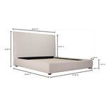 Bed frame with mattress showing detailed schematic dimensions in inches