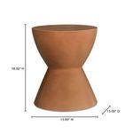 Hourglass Outdoor Stool with dimensions marked: 18 inches tall, 15 inches wide and deep